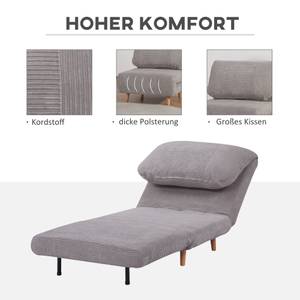 Schlafsofa 839-463V00LG Grau - Massivholz - 89 x 83 x 82 cm