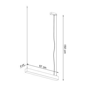 Hängelampe Pinne 4000K Schwarz - Tiefe: 67 cm