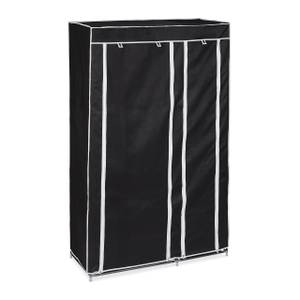 2x larges penderies en tissu noir Noir - Blanc