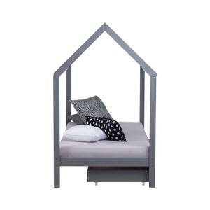 Hausbett mit Bettkasten 2080 Grau - 98 x 160 cm