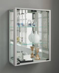 Wandvitrine Glasvitrine Udina Spiegel Silber - Weiß - Holzwerkstoff - Glas