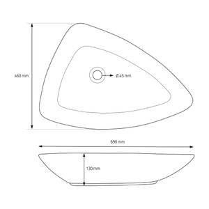 Waschbecken SUZZARA Weiß - Keramik - Metall - 46 x 13 x 69 cm