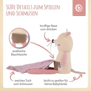 Kuscheltier mit Schmusetuch Maus Beige - Textil - 12 x 8 x 33 cm