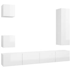 TV-Schrank 5er Set D442 Weiß - Holzwerkstoff - 30 x 110 x 31 cm