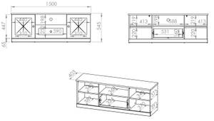 Wohnzimmer-Set LILLE 3-teilig Weiß - Holzwerkstoff - 150 x 55 x 40 cm