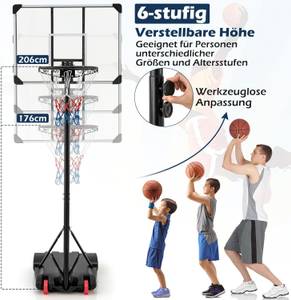 Basketballkorb EB59089DE Schwarz - Metall - 59 x 253 x 81 cm