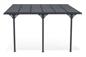 Pergola/Carport KLEO adossé Gris - Largeur : 400 cm