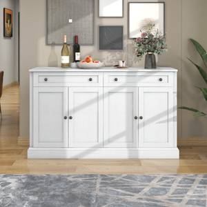 Buffet commode Caelus Ⅴ Blanc crème - Imitation chêne vieilli - Blanc