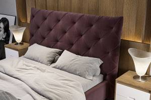 Bett ANNY Polsterbett Velvet Violett - 196 x 146 cm