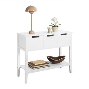 Table Console FSB51-W Blanc - Bois manufacturé - 93 x 79 x 33 cm