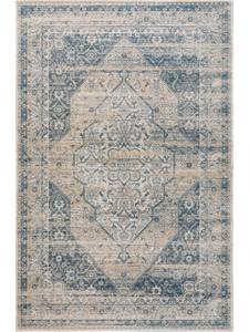 Tapis tissé à plat Frencie Bleu - 80 x 165 cm