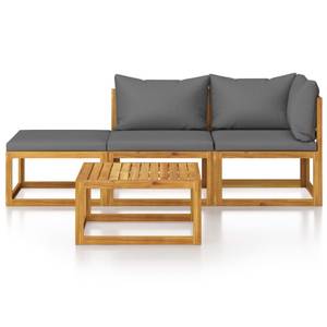 Garten-Lounge-Set (4-teilig) 3009697-27 Grau - Massivholz - Holzart/Dekor - 68 x 29 x 68 cm