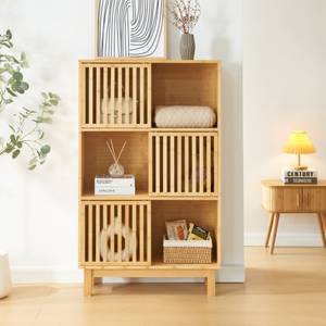 Bibliothèque Ypäjä Beige - Bambou - 76 x 126 x 33 cm