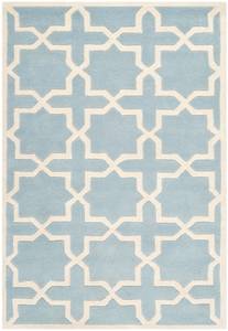 Teppich Wooster Wolle - Pastellblau / Creme - 121 x 182 cm