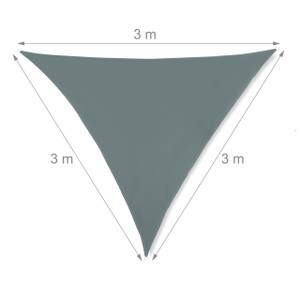 Voile d'ombrage triangle gris 300 x 260 cm