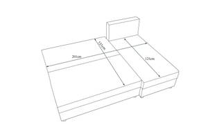 Ecksofa HEWLI Dunkelgrün - Breite: 201 cm - Ecke davorstehend rechts