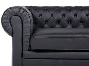 3-Sitzer Sofa CHESTERFIELD Schwarz - Braun - 195 x 70 x 75 cm