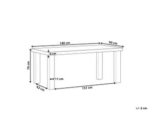 Esszimmertisch TARANTO Grau - Stein - 90 x 76 x 180 cm