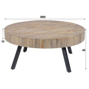 Couchtisch Sagara Braun - Silber - Metall - Massivholz - Holzart/Dekor - 90 x 40 x 90 cm