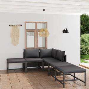 Garten-Lounge-Set (6-teilig) 3009676-14 Grau - Metall - Polyrattan - 60 x 60 x 60 cm