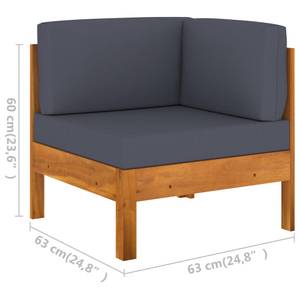 Garten-Lounge-Set (9-teilig) 3006534-10 Grau - Massivholz - Holzart/Dekor - 60 x 25 x 100 cm