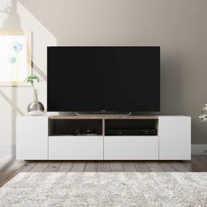 Meuble TV Tania 4 Portes Blanc - Bois manufacturé - 138 x 36 x 42 cm