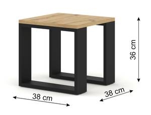 Couchtisch NUKA DUO 60x60x47 Beige - Schwarz - Holzwerkstoff - Kunststoff - 60 x 40 x 60 cm