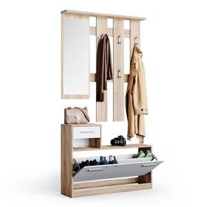 Garderobe Billy Braun - Weiß - Holzwerkstoff - 100 x 191 x 25 cm