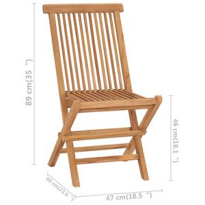 Chaise de jardin Marron - Bois/Imitation - En partie en bois massif - 60 x 89 x 47 cm