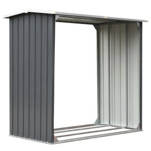 Brennholzlager Grau - Metall - 172 x 154 x 172 cm