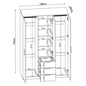 Armoire de chambre Eiselfing Marron - Bois massif - 80 x 176 x 52 cm