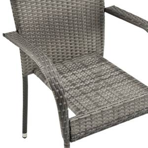 Garten-Essgruppe (3-tlg) 3072477 Grau - Kunststoff - Polyrattan - 53 x 72 x 110 cm