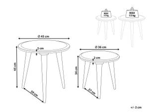 Ensemble table et chaises CHANDRA Blanc - Bois massif - 45 x 45 x 45 cm