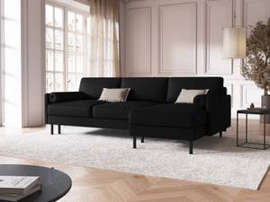 Schlaf-Ecksofa + Box SCOTT 5 Sitzplätze Schwarz