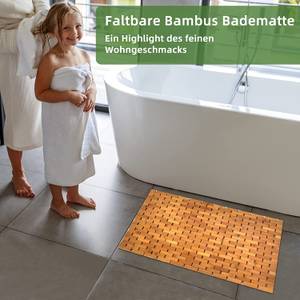 70x50cm Toilettenmatte Badematte Braun - Bambus - 50 x 1 x 70 cm