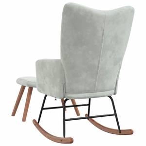 chaise à bascule avec tabouret 3011660-2 Gris - Gris lumineux