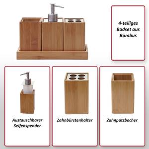 Badset B85 (4-teilig) Braun - Bambus - 23 x 17 x 9 cm