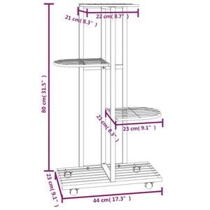 Jardinière 3013546 Noir - Hauteur : 80 cm