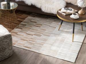 Teppich YAGDA Beige - Braun - Echtleder - 200 x 140 x 140 cm