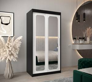 Armoire à portes coulissantes promo t3 Noir - Blanc - Largeur : 100 cm - 2 porte