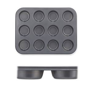 12er Muffinform im 2er Set Grau - Metall - 35 x 2 x 27 cm