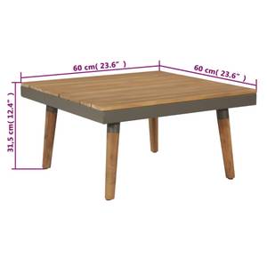 Garten-Sofagarnitur Braun - Massivholz - Holzart/Dekor - 230 x 65 x 200 cm