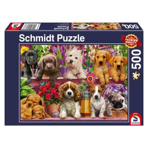 Puzzle Hunde im Regal 500 Teile Papier - 24 x 4 x 34 cm