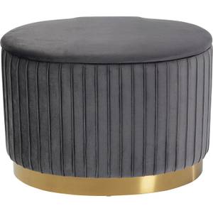 Tabouret-coffre Roma Gris - Textile - 60 x 43 x 40 cm