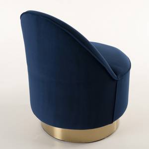 Fauteuil tissu velours bleu marine Bleu - Textile - 60 x 76 x 60 cm