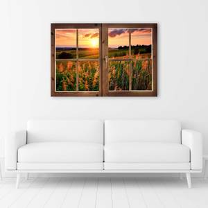 Wandbilder Fenster Blumen Natur Wiese 60 x 40 cm