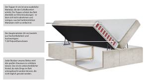 Boxspringbett mit Topper MAXIMO Beige - Breite: 120 cm - H4