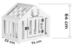 Hundehütte PETHOUSE Weiß - 74 x 64 x 53 cm
