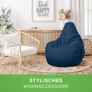 Lot de 2: pouf + tabouret "Cozy+Stay" Bleu foncé