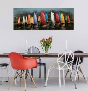 Metallbild Speedy Boats Metall - 144 x 44 x 6 cm